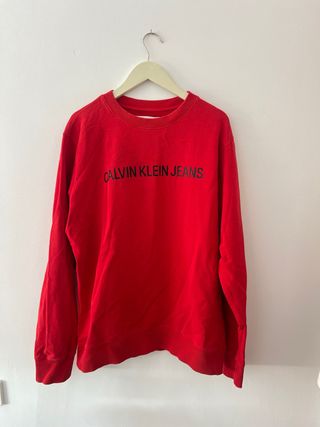 Sudadera Calvin Klein Jeans Roja Talla L