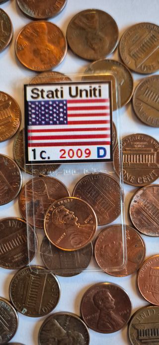 USA, 58 monete da 1 Cent. Vari anni e condizioni.