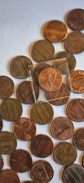 USA, 58 monete da 1 Cent. Vari anni e condizioni.