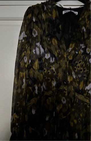 Vestido Zara estampado verde