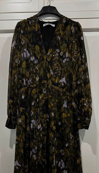 Vestido Zara estampado verde
