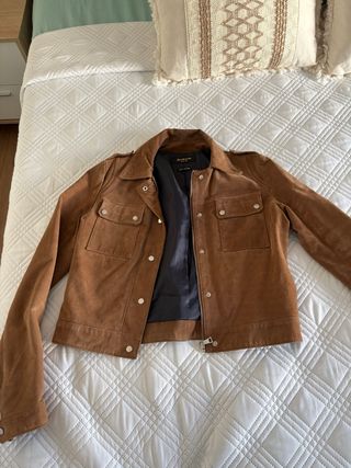 cazadora chaqueta Stradivarius Piel Marrón Talla M