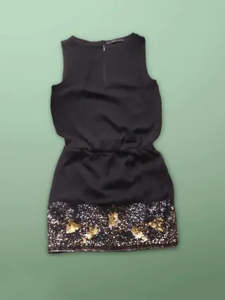 Mini abito Zara Trafaluc nero XS, paillettes