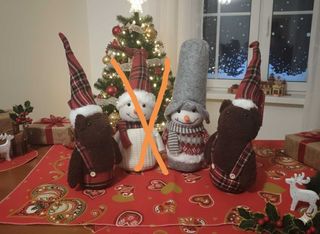 Pupazzetti fermaporta natalizi in tessuto