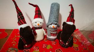 Pupazzetti fermaporta natalizi in tessuto