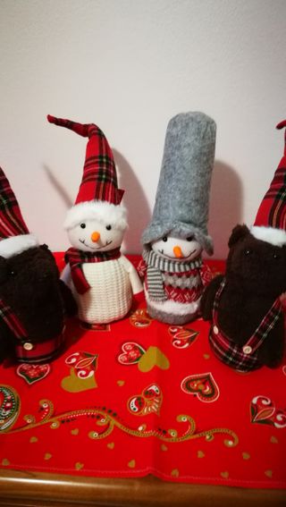 Pupazzetti fermaporta natalizi in tessuto