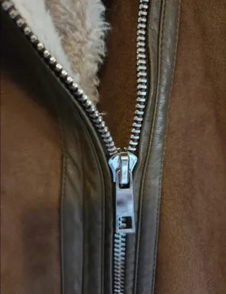 Cazadora Biker Piel Bershka Mujer Marrón