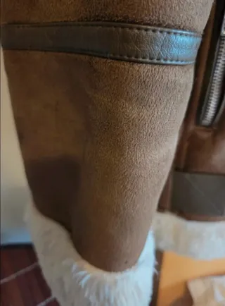 Cazadora Biker Piel Bershka Mujer Marrón