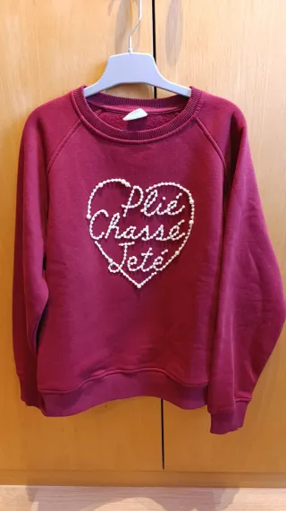 Sudadera niña corazón perlas Plié Chassé Jeté