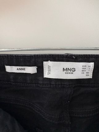 Vaquero negro mujer Mango