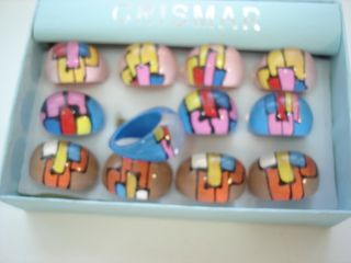 Caja 12 Anillos Crismar Tricolor Nuevos