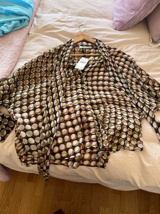 Camisa Mango Gasa Estampada Talla XL