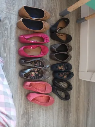 8 pares de bailarinas talla 39