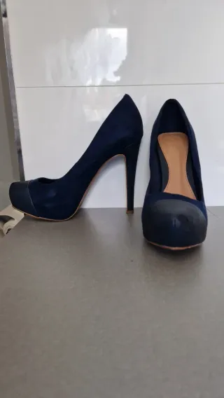Zapatos de tacón azul marino con tacón 10 cm