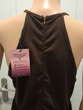 Vestido largo fiesta y evento marrón