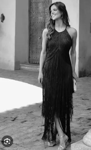 Vestido largo fiesta y evento marrón