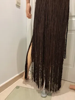 Vestido largo fiesta y evento marrón