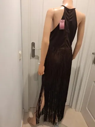 Vestido largo fiesta y evento marrón