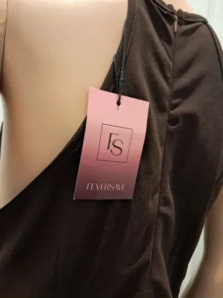 Vestido largo fiesta y evento marrón