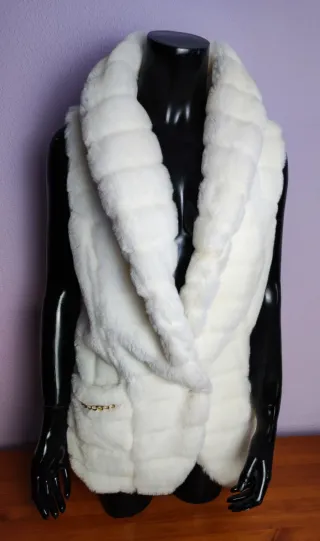 Chaleco de pelo blanco mujer talla XL