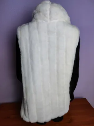 Chaleco de pelo blanco mujer talla XL