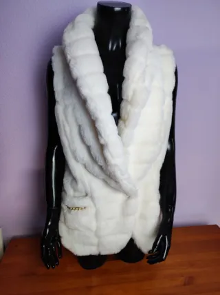 Chaleco de pelo blanco mujer talla XL