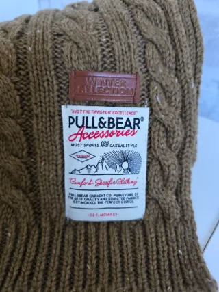 Bufanda Pull&Bear hombre marrón trenzada