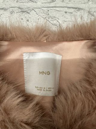 Chaqueta Pelo Crop Mango Rosa