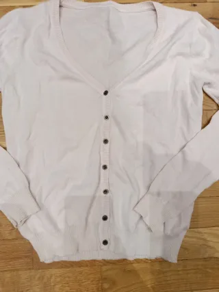 Chaqueta rosa palo con botones. De algodón nylon