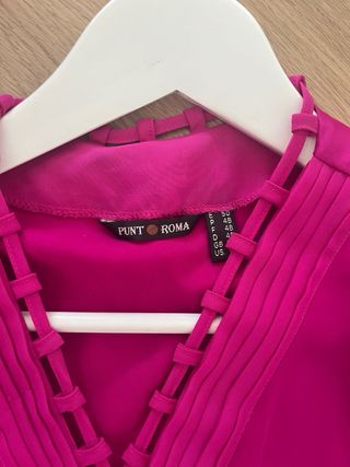 Blusa cruzada Punto Roma T50 fucsia
