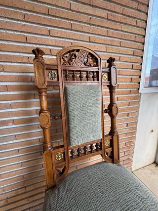 Conjunto 6 Sillas Antiguas Madera Maciza