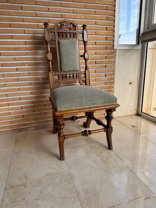 Conjunto 6 Sillas Antiguas Madera Maciza