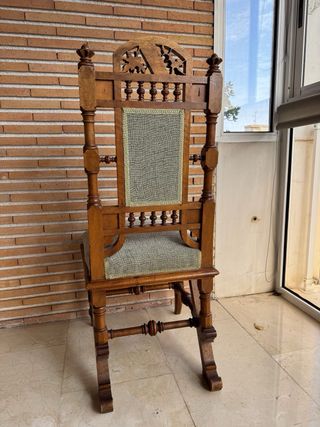 Conjunto 6 Sillas Antiguas Madera Maciza