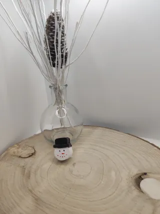 Imán cabeza muñeco nieve