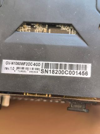 Tarjeta Gráfica Gigabyte GTX 1060 6GB