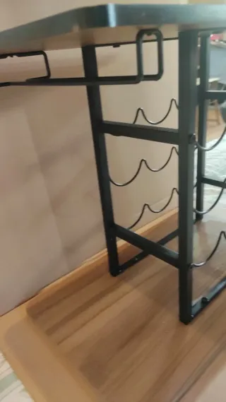 Mini botellero madera y metal