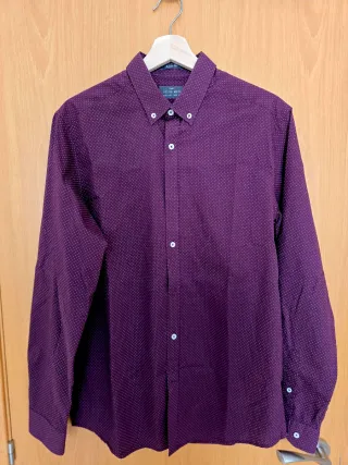 Camisa Sfera Men Talla M , Lunares Granate