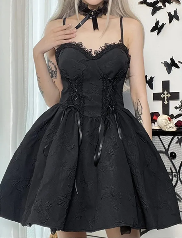 Vestito gotico SEAUR nero mini