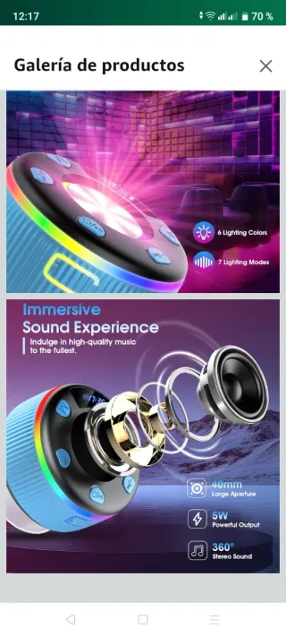 Altavoz Bluetooth Ducha Multicolor