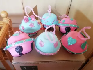 Cascabeles Navideños Decoración Rosa y Azul