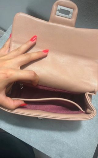 Borsa tracolla/mano pelle trapuntata beige