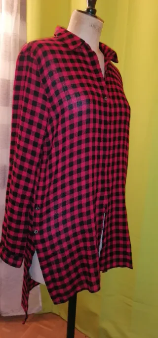 Vestido camisero Benetton cuadros T. U