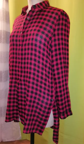 Vestido camisero Benetton cuadros T. U