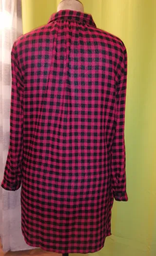 Vestido camisero Benetton cuadros T. U