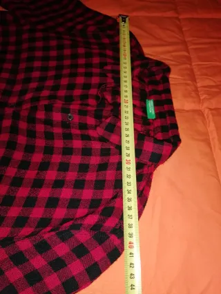 Vestido camisero Benetton cuadros T. U