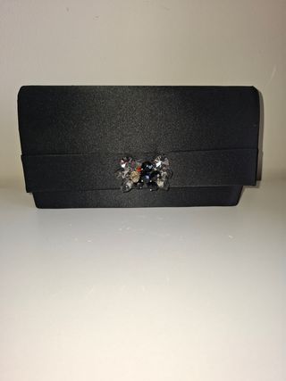 Bolso de fiesta negro con pedrería