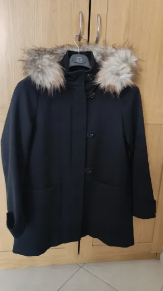 Zara Giaccone nero con cappuccio