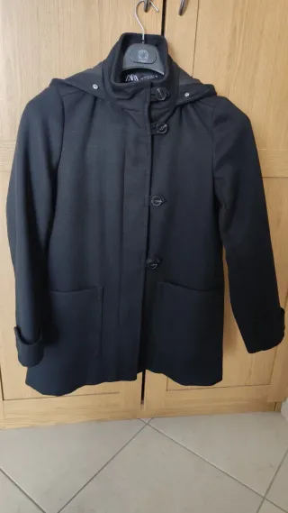 Zara Giaccone nero con cappuccio