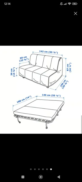 Sofá Cama Lycksele IKEA Blanco
