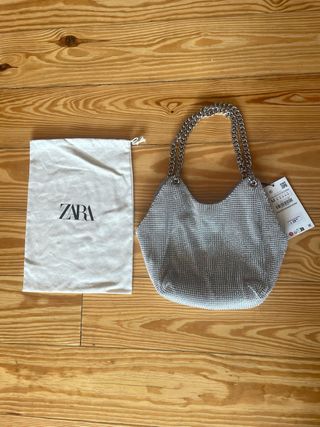 Bolso Zara fiesta plateado
